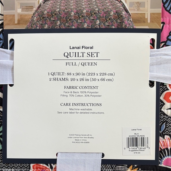 Vera Bradley Luna Floral Quilt Set - Pink and Black - Picture 4 of 4